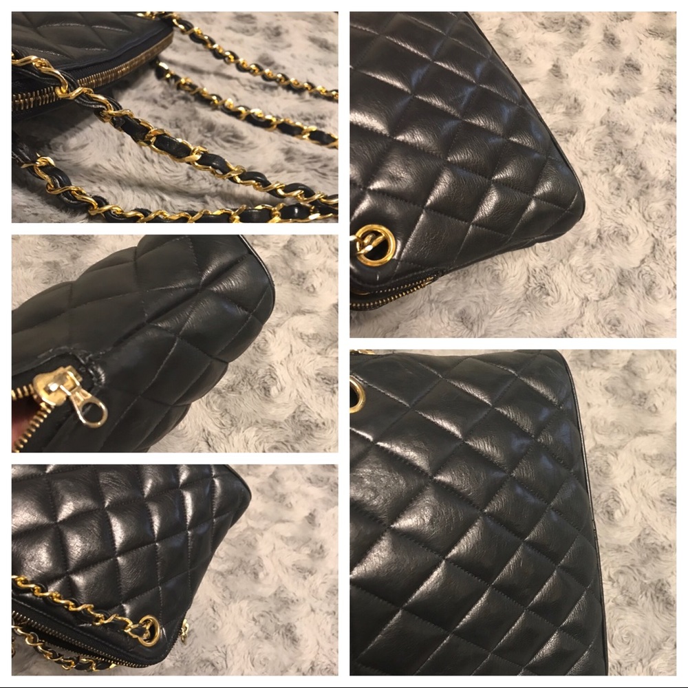 Authentic Chanel Quilted Lambskin Shoulder Tote - Picture 3 of 8